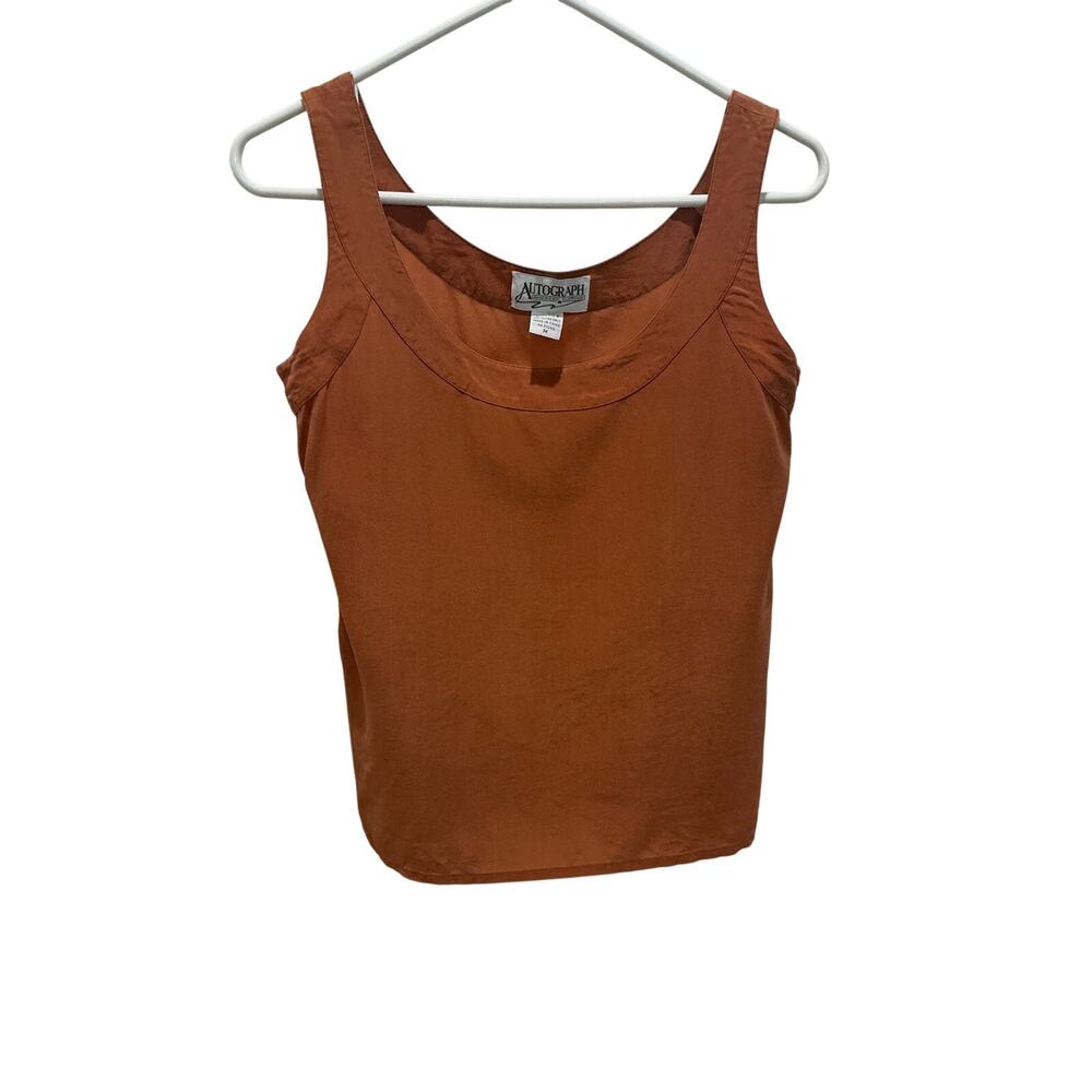 Autograph Women’s 100% Silk Rust Scoop Tank Top Size Medium (M)